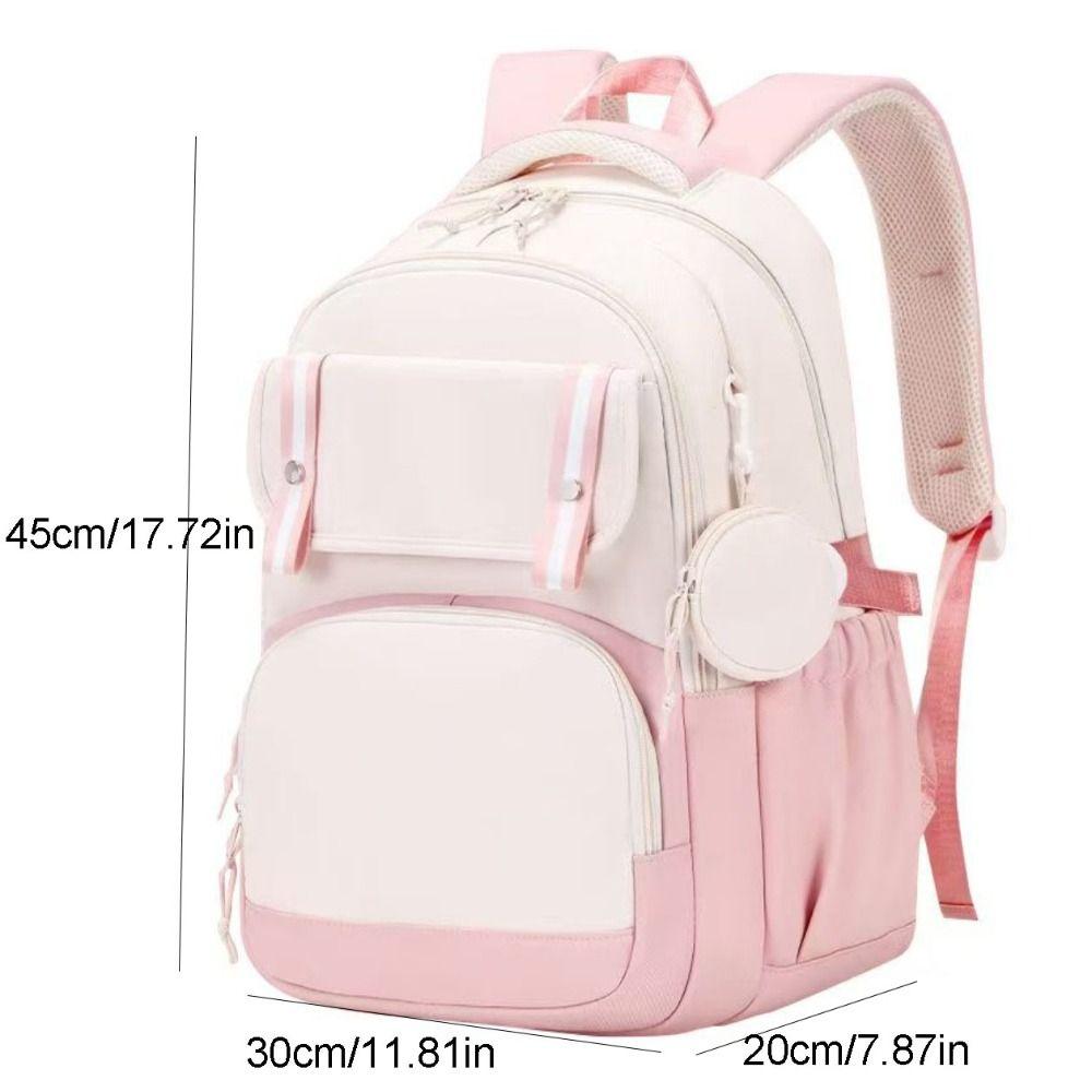 Multiple Pockets Student Backpack Korean Style Shoulders Bag Fashion Student School Bag Girls