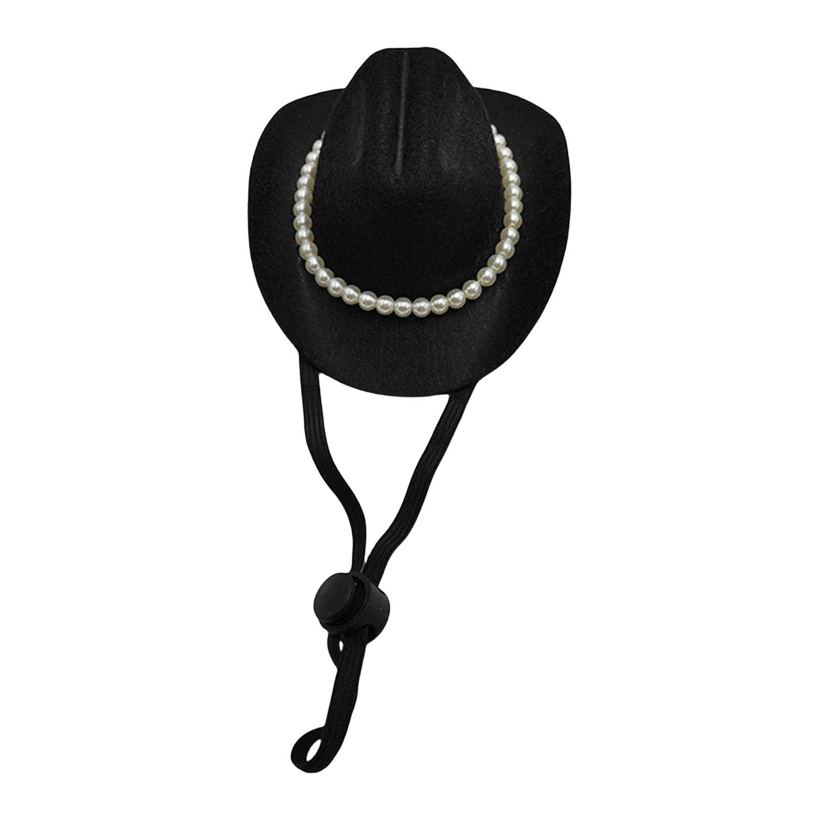 

Хэллоуин Костюм для питомца Шляпа для Собак Кошек Элегантная Ковбойская Шляпа Головной убор Принадлежность для дня рождения питомца Шляпа для собаки с жемчужной цепочкой M2