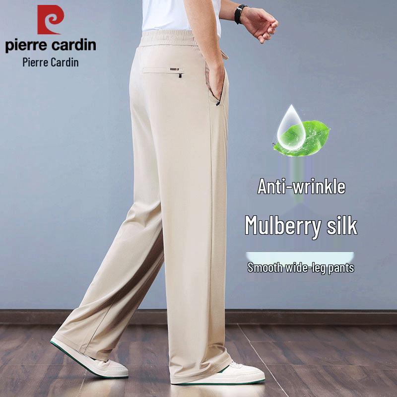 Pierre Cardin Men's Loose Fit Mulberry Silk Blend Summer Casual Pants
