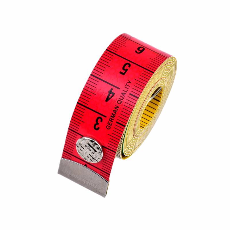 1.5m German Leather Tape Measure with Button - Soft Ruler for Bust, Waist, Hips