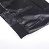 Faux Leather Jacket Men's Winter Faux Leather Jacket Men's Stand Collar Casual Jacket Windbreaker Men's Clothing Black