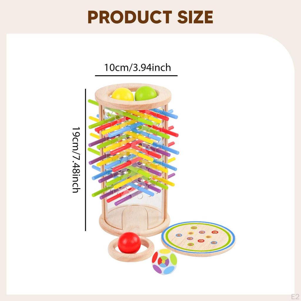 Colorful Sticks Dice Game Educational Color Recognition Math Toy Wooden Board for