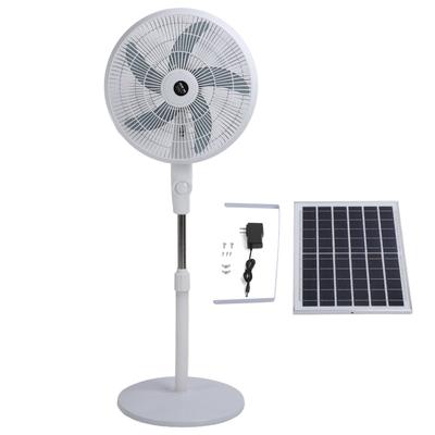 Ventilador oscilante de pie con panel solar ABS, 3 velocidades, silencioso, portátil, de pedestal