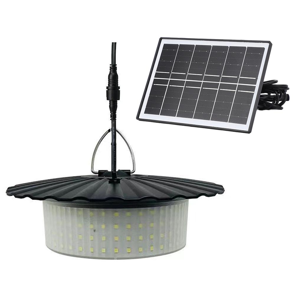 Solar Pendant Light Water Resistant LED Shed Light 5 Light Modes Motion Sensor Timer Pendant Lamp with Remote Controller for Indoor Outdoor Garden Pat