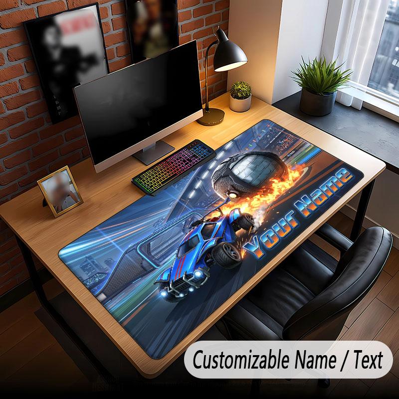 Custom Name Text Big Mouse Pad,Rocket League Soft Non Slip Extended Desk Mat For Home Office