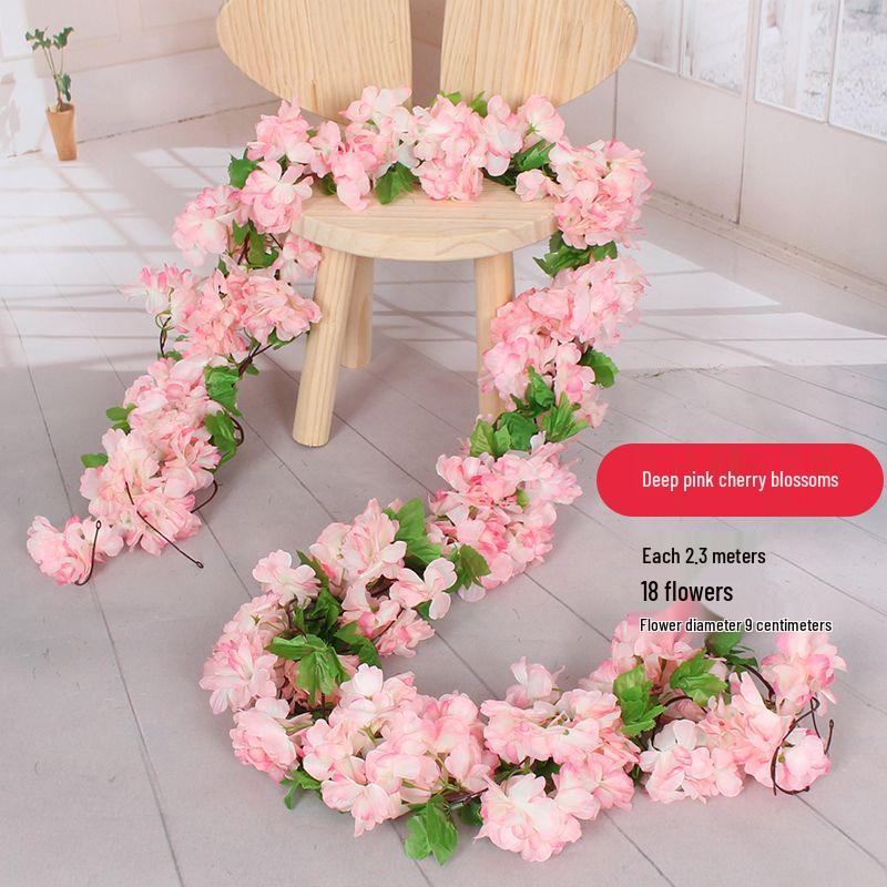 Silk Flower Vine for Air Conditioner and Heating Pipe Decoration