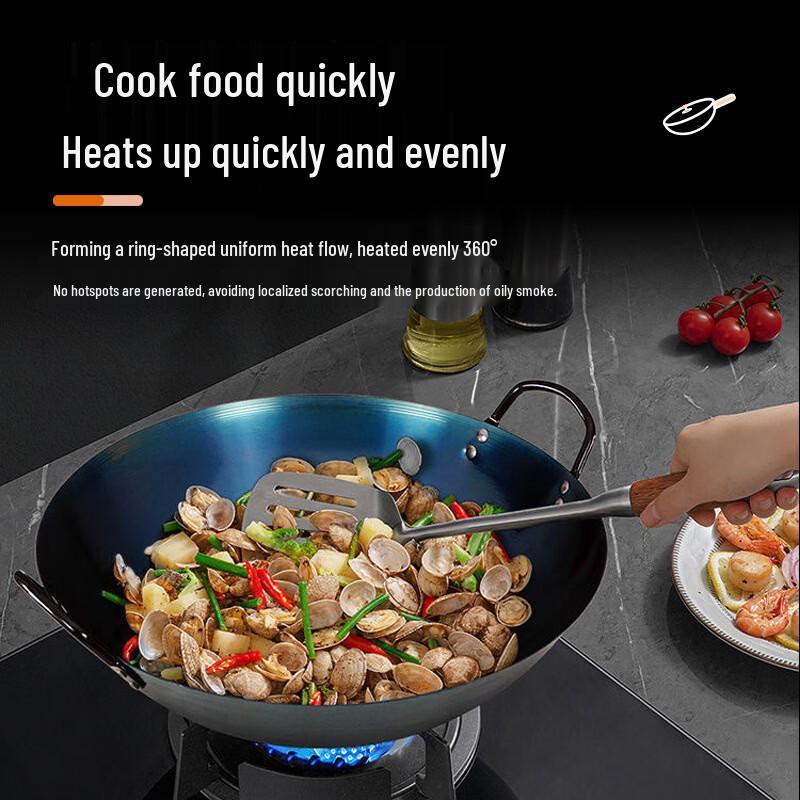 Wutuo 45cm Wrought Iron Chef's Wok