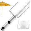 With Hanging Hook Beach Parasol Rod Stand Portable Outdoor Flag Pole Holder  Garden