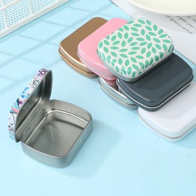 Mini Home Organizer Metal Hinged Container Tin Box Empty Tins Container Kit