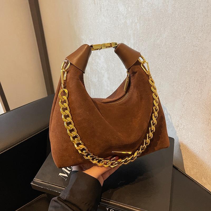 French Niche Suede Bag Women's 2025 Autumn and Winter Fashion Versatile Handbag Casual Texture Retro Messenger Bag