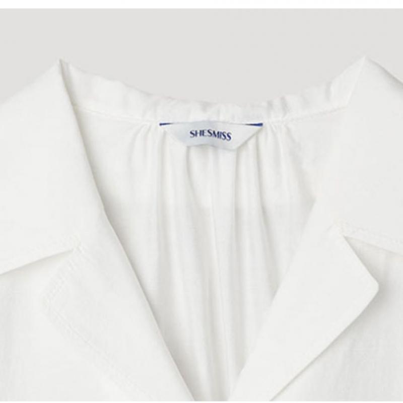 [shins Miss] Open Collar Half Sleeve Shirt Swwstp22060 Ow