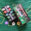 Texas Hold'em Poker Set: 200 Chips, Dealer Button, Tablecloth, Tin Box