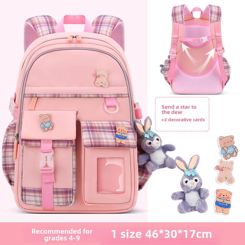 Cartoon Cute Schoolbag for Elementary Girls In Grades 1-6: Lightweight Backpack