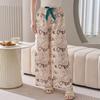 Cotton Silk Family Spring and Autumn Women's Cotton Silk Pajama Pants Wide-leg Pants Thin Artificial Cotton Can Be Worn Outside Casual Home Pants