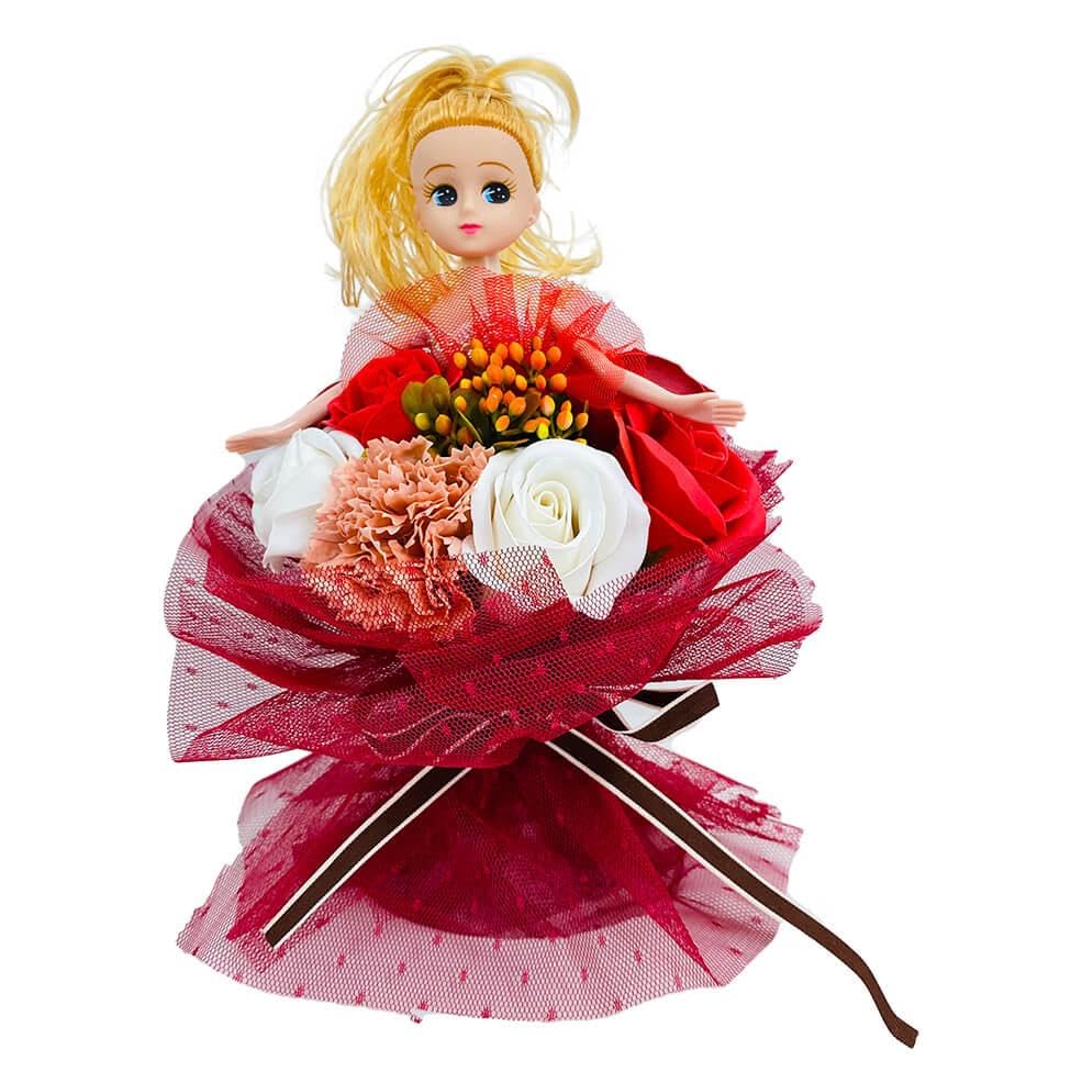 

Q-FLA Soap Flower Doll S Red - Gift, Present, Birthday, Flower Bouquet, Never Wilts - 778605