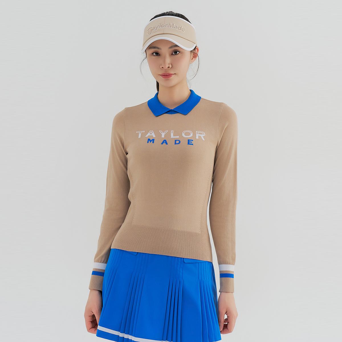 Women S One-Point Collar Knit Twsrn5123-509 Beige/095