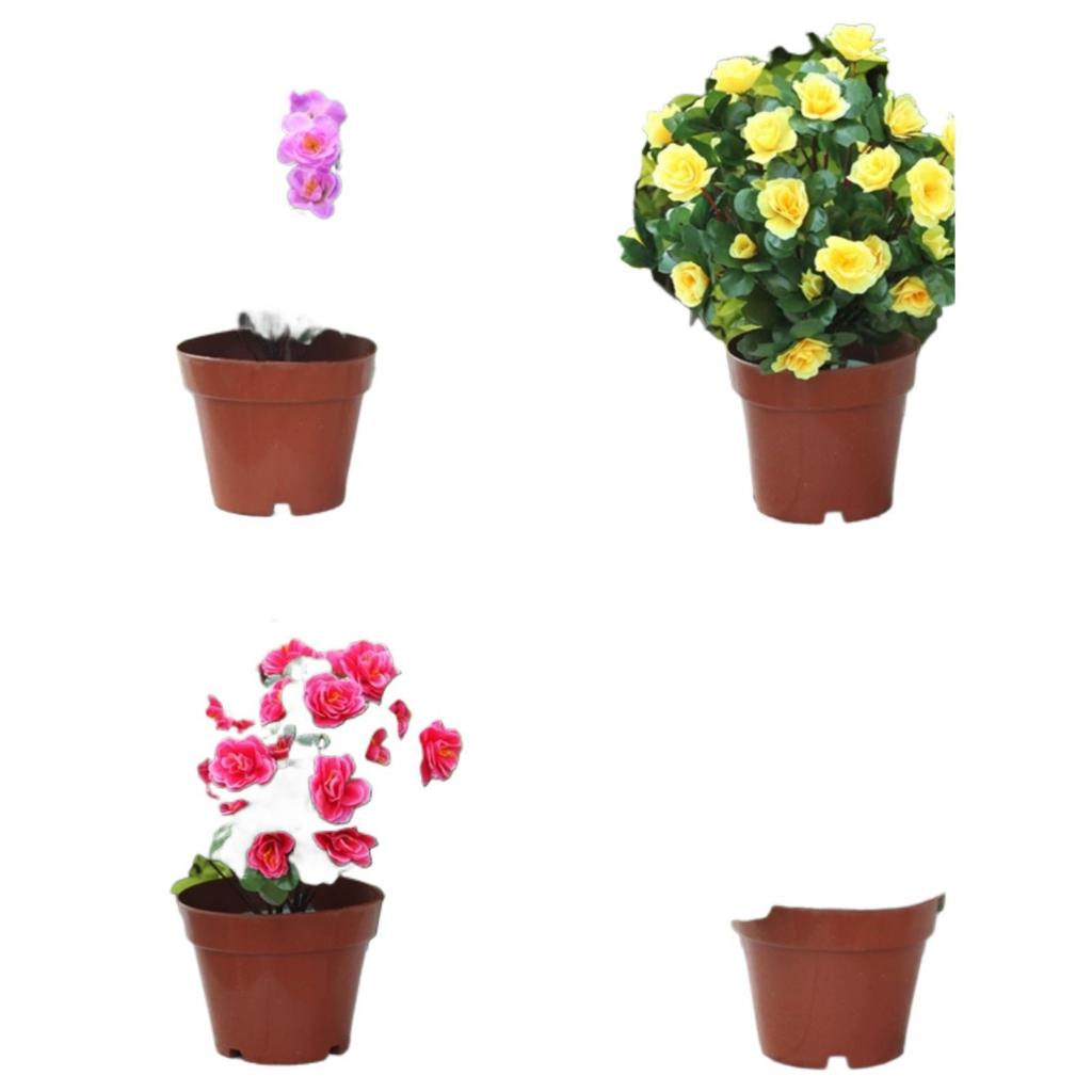 Outdoor Artificial Azalea Bonsai Set - Small Potted Plant for Flower Bed or Corridor Display
