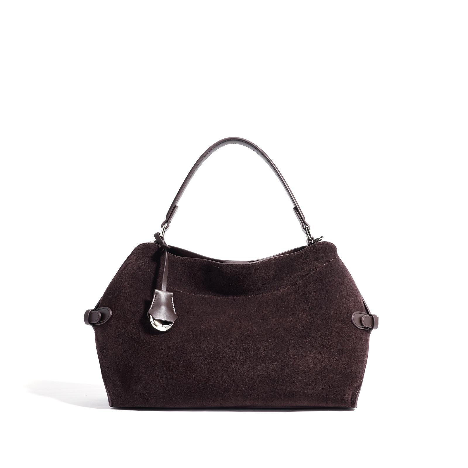 

Кожаная сумка-тоут женская сумка сумка на плечо сумка через плечо большая сумка нишевый дизайн темный кофе