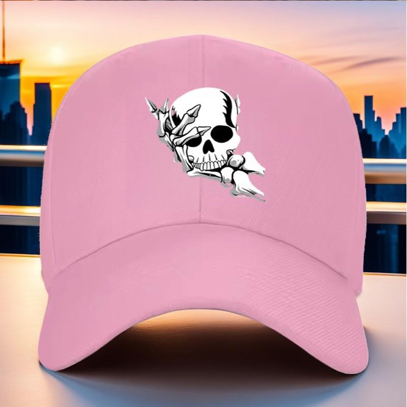 Skull Bones Graphic Baseball Cap Adjustable Polyester Casual Sun Hat for Unisex Women