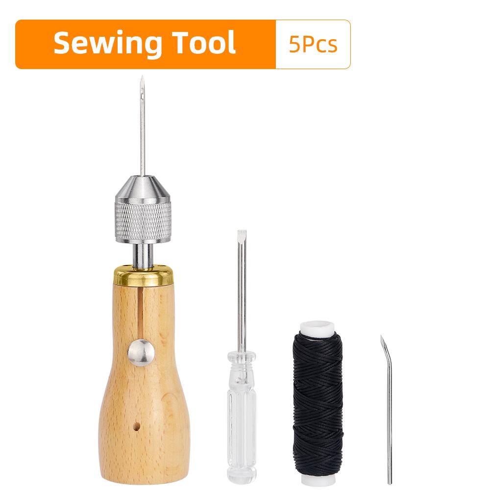 1set Leather Hand Sewing Awl Tool-hand Quilting Tool- DIY Leather Edge Stitching Repairing Tool, Leathercraft Manual Sewing Tool