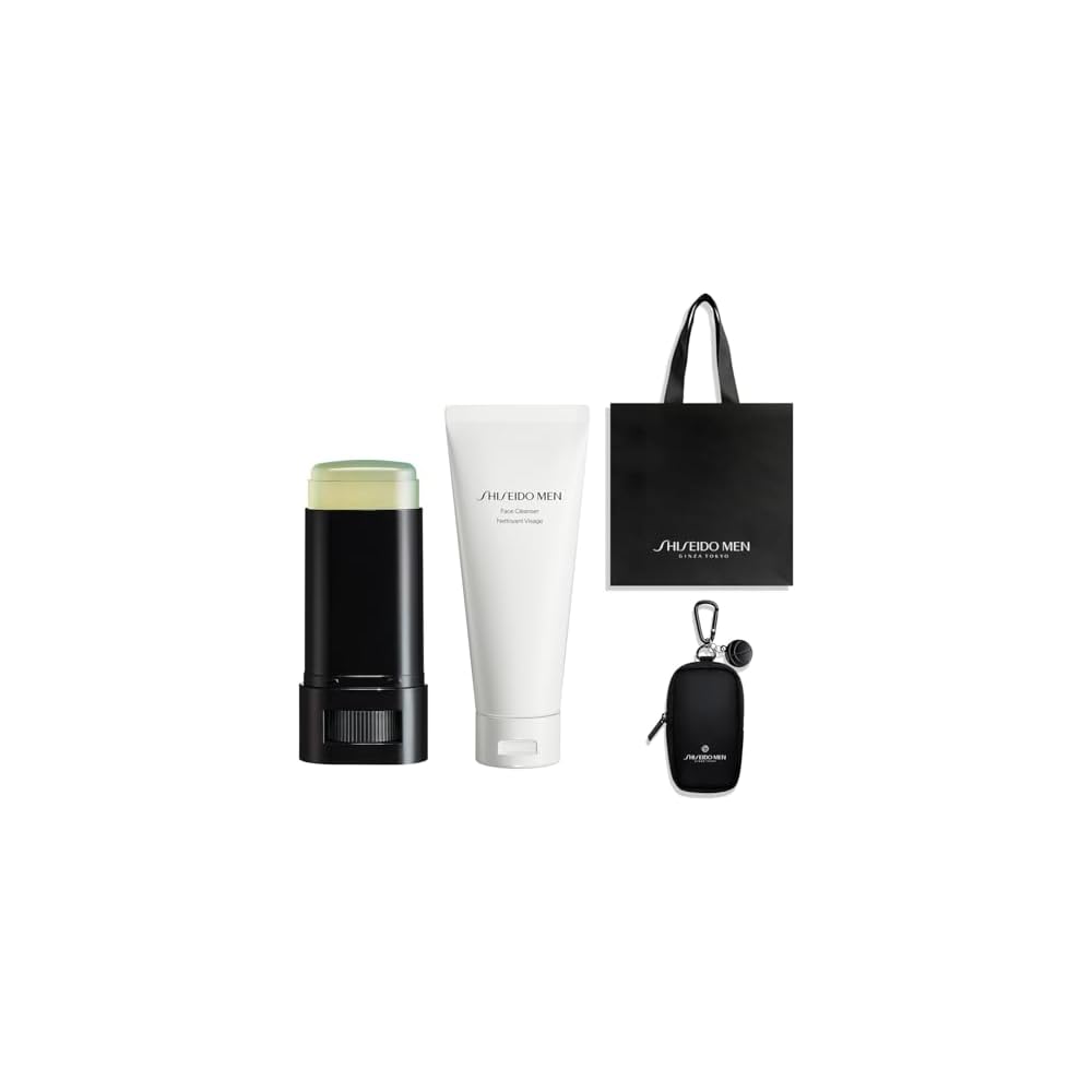 [Father s Day Gift] Shiseido Men Skincare Gift Set: Sunscreen & Face Wash - Men s Clear Stick UV Protector 20g + Face Cleanser 130g with Pouch - SPF50