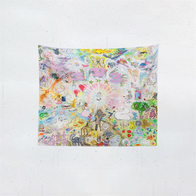 Aertemisi 333 Bladee Tapestry Wall Hanging Art for Bedroom Living Room Decor College Dorm Party Backdrop Home Decoration