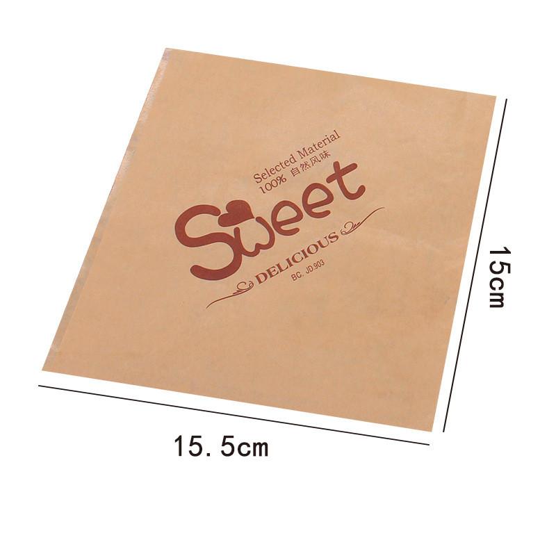 100Pcs Baking Donut Bakery Food Packaging Kraft Bag Oilproof Fried Bread Sandwich Paper Sweet Wrapping
