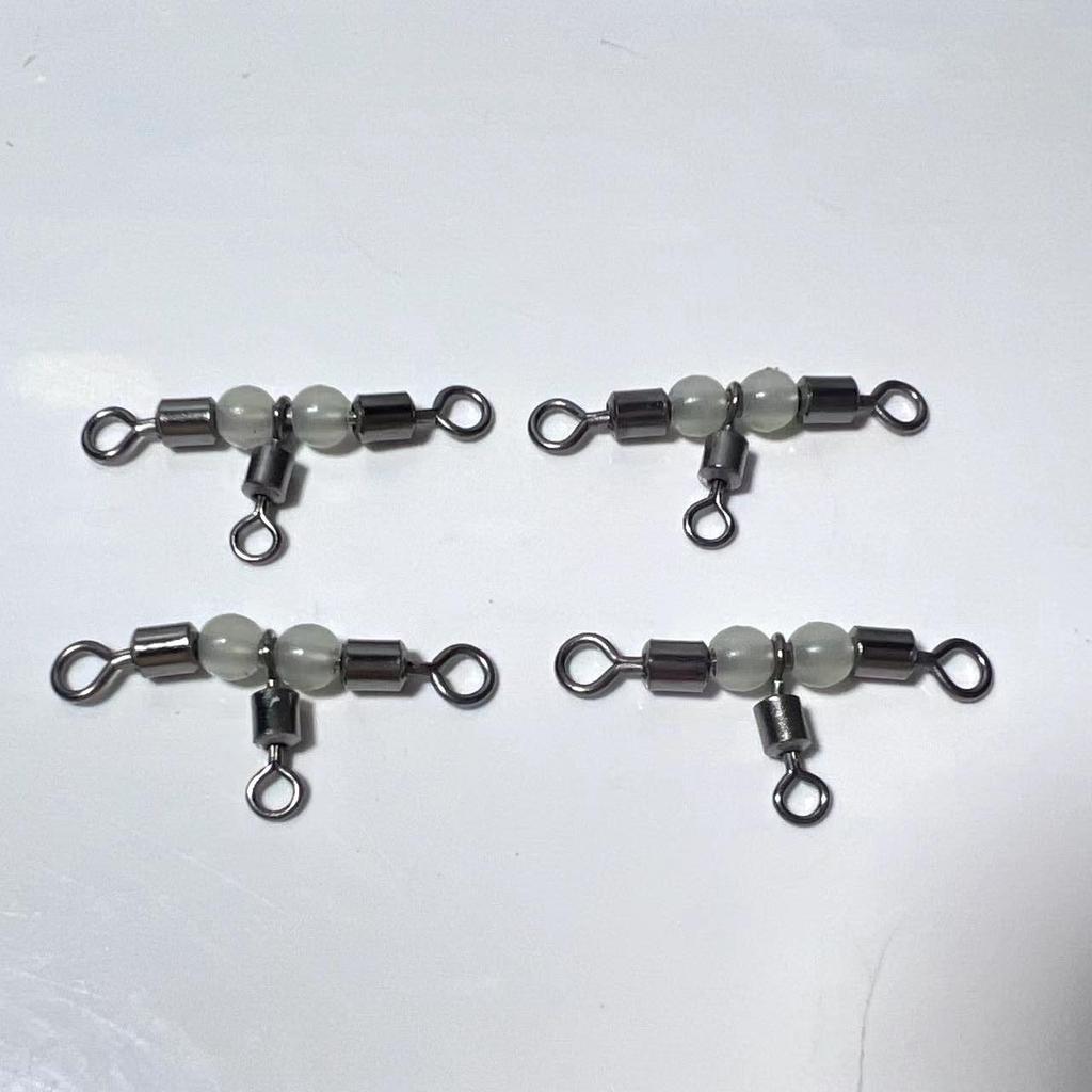 8-Figure Three-Way Swivel Fishing Connector - T-Shaped Splitter Ring