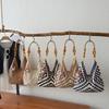 Knitted Bag with Openwork Crochet Pattern Sporty Single shoulder Tote Bag