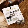 9Pairs/Set Women Retro Elegant Alloy Bright Fashion Earrings