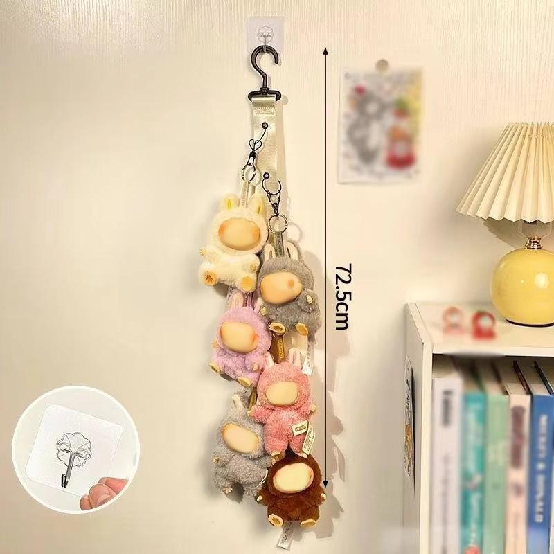 Non-Toxic Doll Pendant Storage Rape Tool Cabinet Door Decor Accessories For Dolls Storage Bag With Hanging Hook Doll Pendant Storage Rope