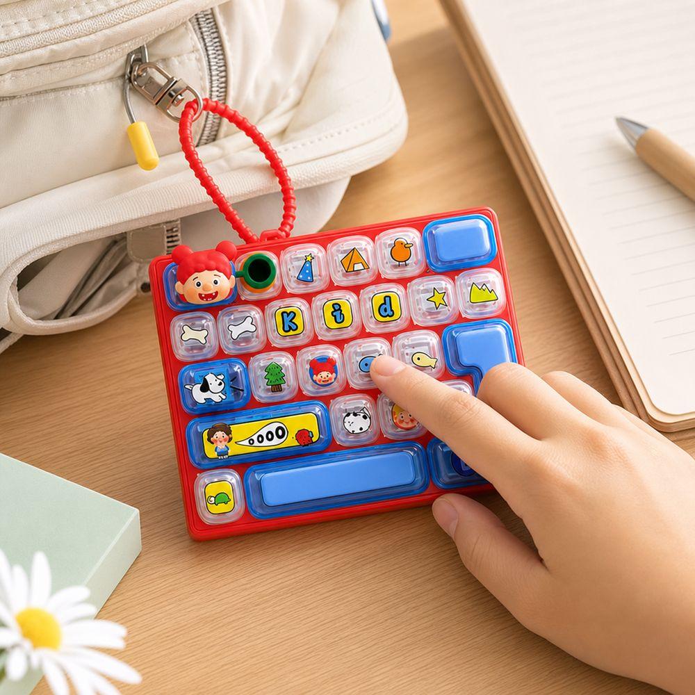 26-key Keyboard Keychain Clear Key Sounds Press Button Toy Keyboard Fidget Toy Bag Ornament