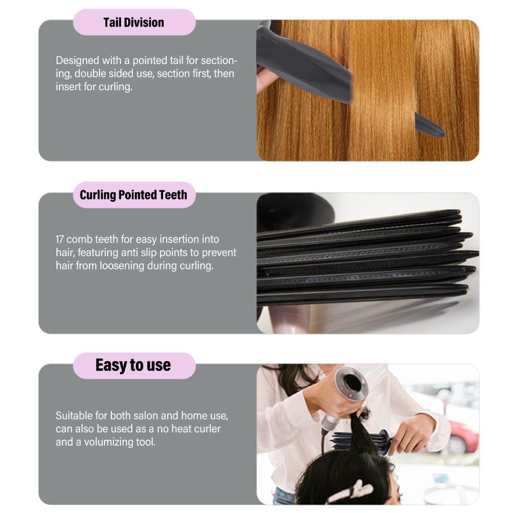 2pcs Easy Styling Curl Defining Brush Textured Grip Hair Curling Tool Travel Styling