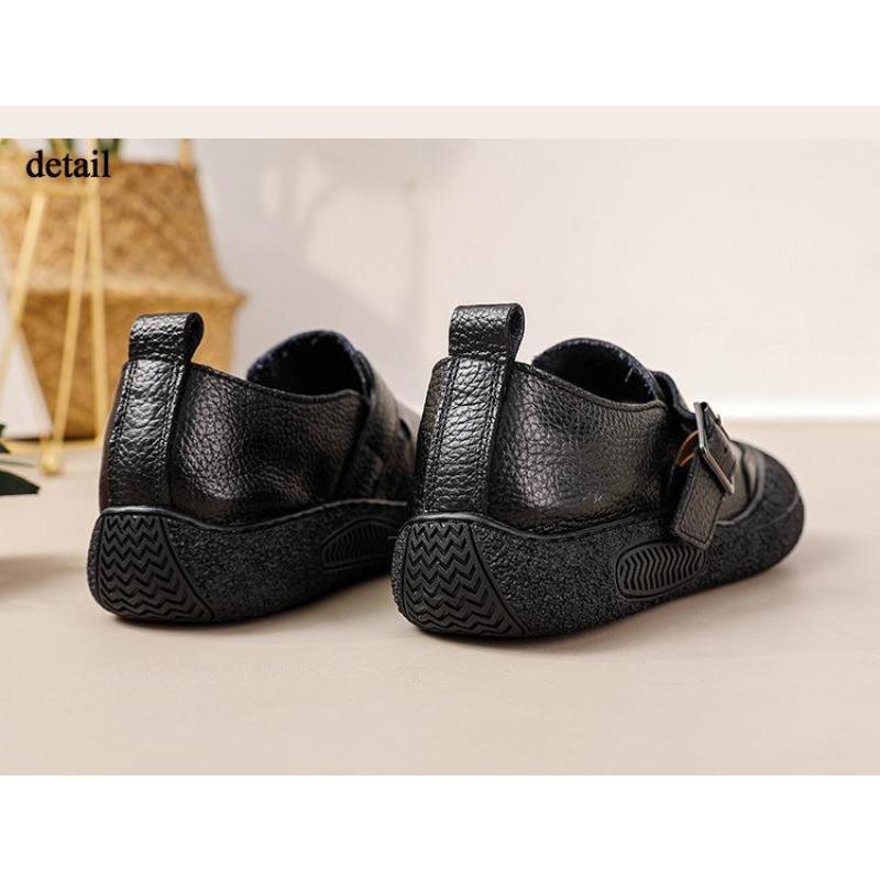Womens Comfortable Leather Slip on Platform Flat Loafers Casual Work Business Driving Walking Dress Shoes