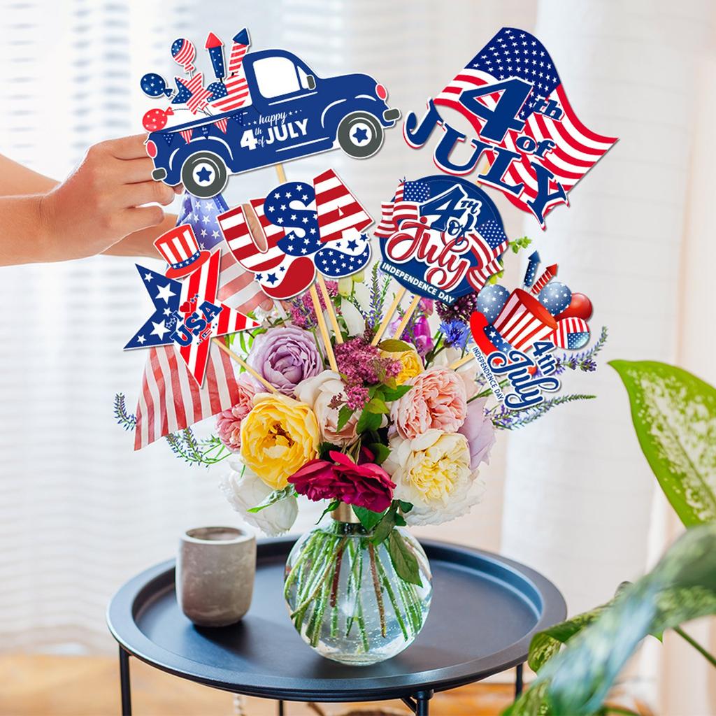 Independence Day Decorative Vase Plug-in Scene Layout Atmosphere Props Party Supplies