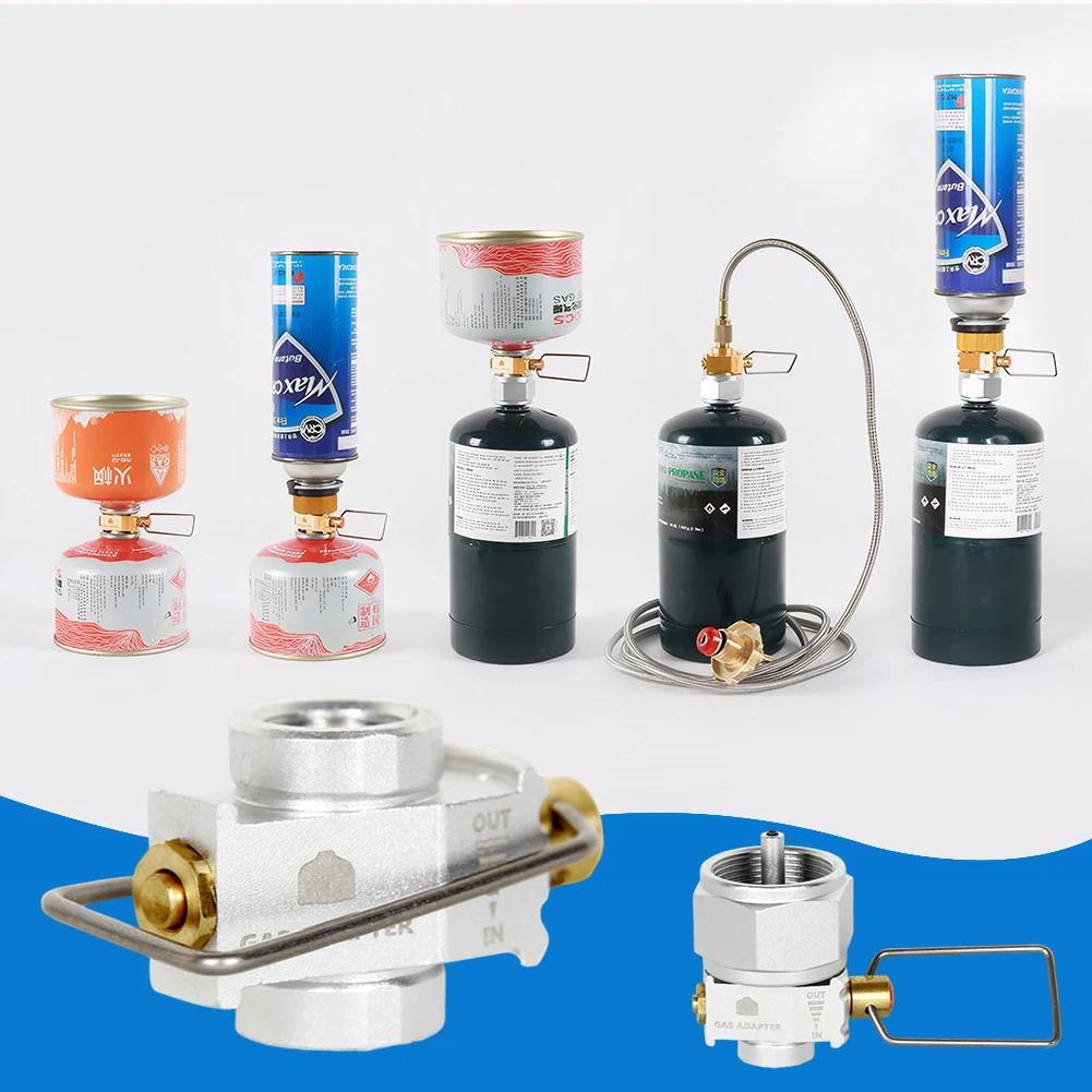 1/2Pcs Outdoor Camping Hiking Stove Burner Adaptor Furnace Converter Connector Leakproof Gas Cartridge Tank Cylinder Adapter