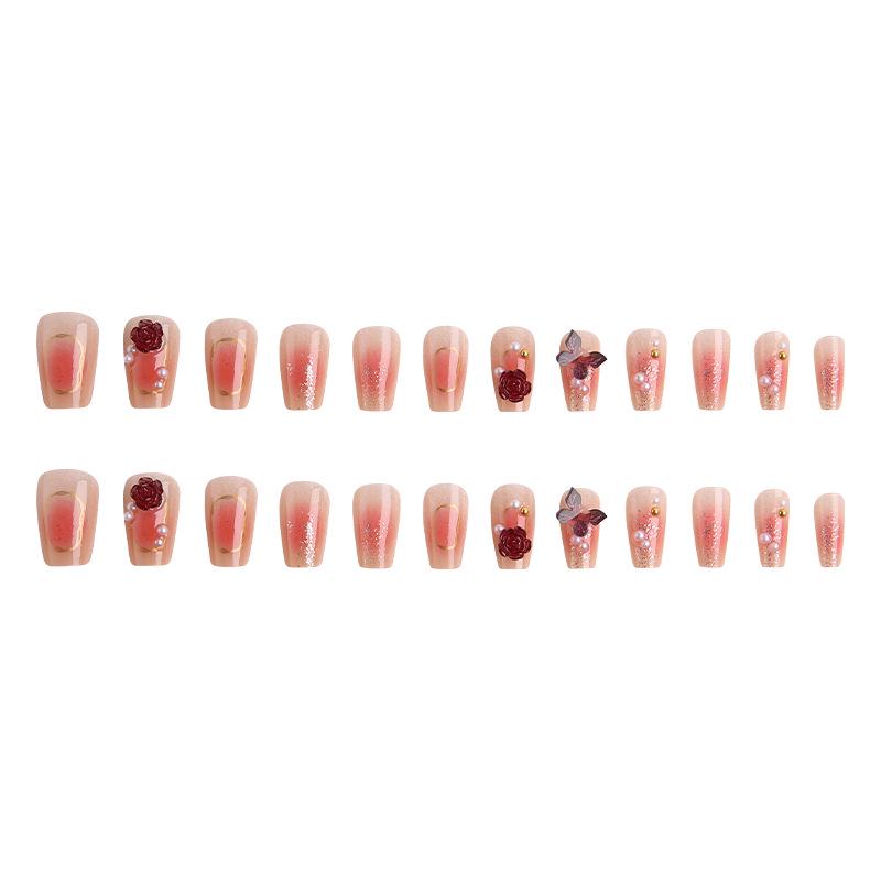 Burgundy Blush Press-On Nails & Ume Plum Jam Nail Stickers Manicure Set