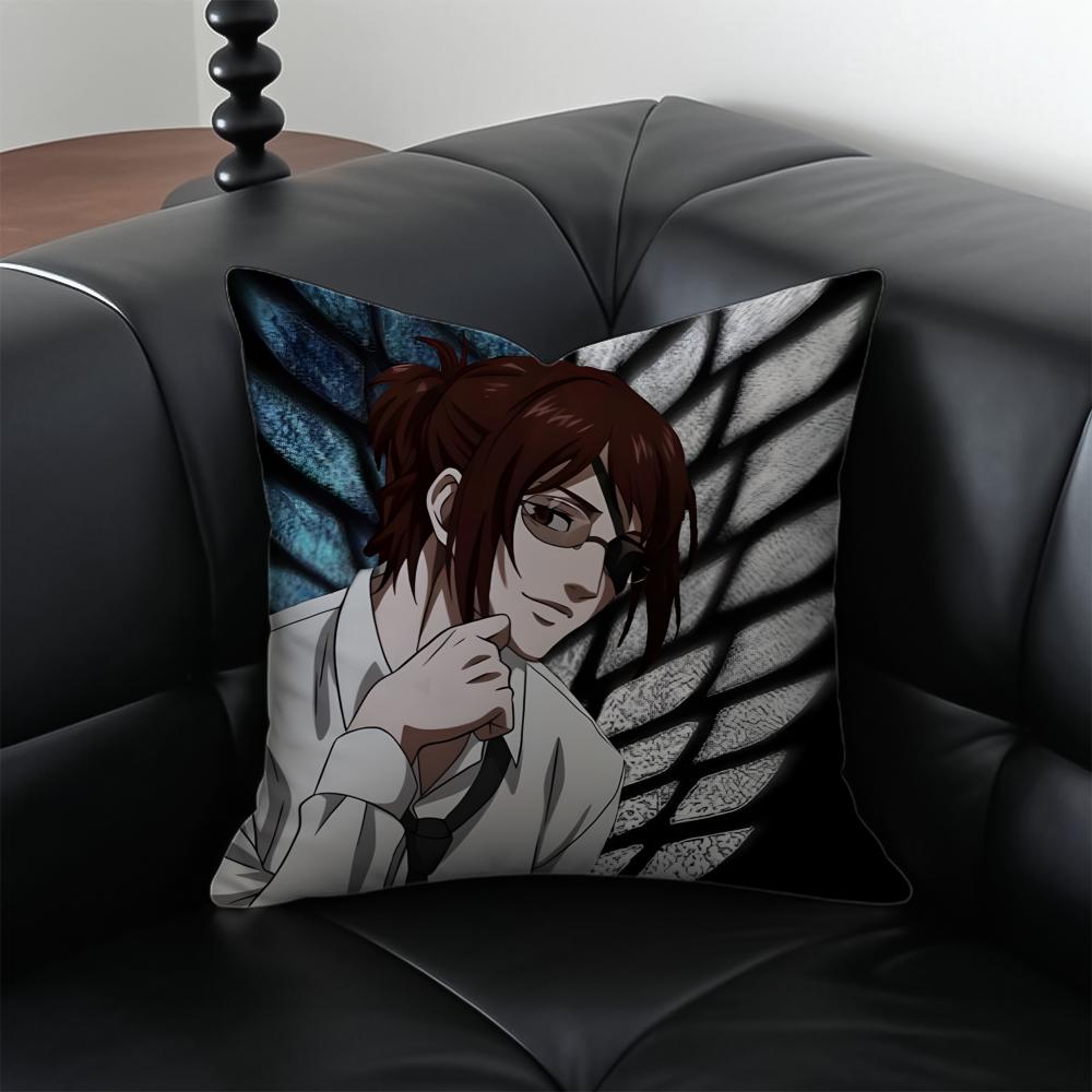 Anime Epic AAttack on TTitan Cushion Cover Pillow Case Antidustmite Invisible zipper silky short plush Sofa cushion