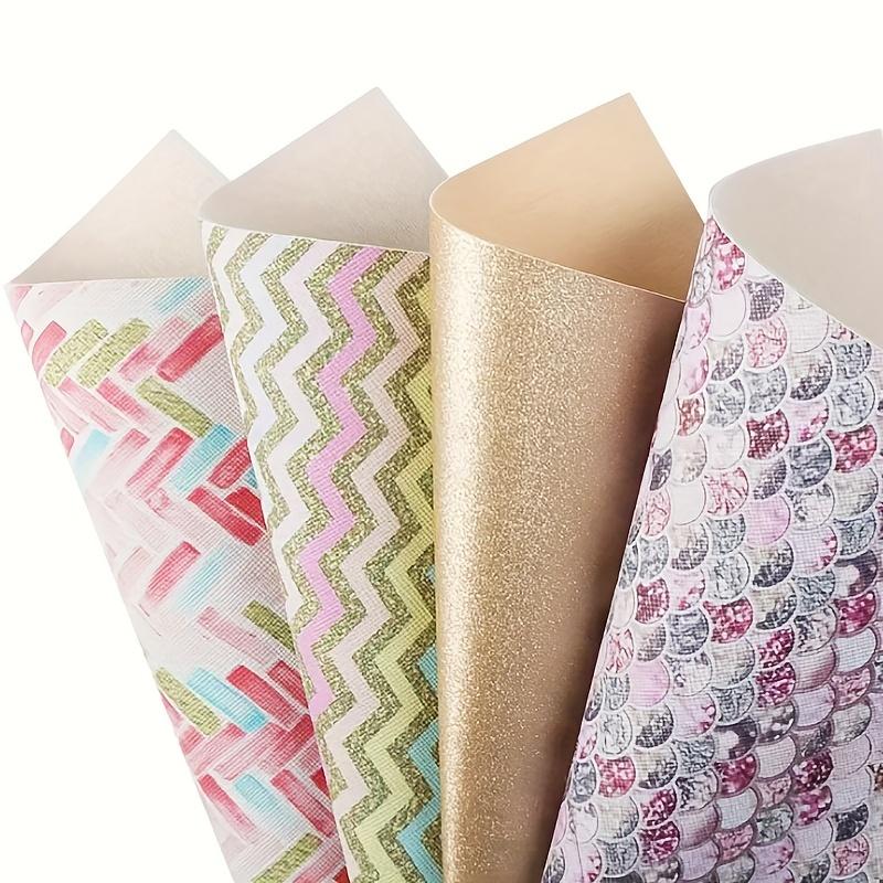 6pcs 20x33cm Colorful Geometric Fish Scale Faux Leather for DIY Crafts Earrings Hair Ornaments Bags Creative Projects