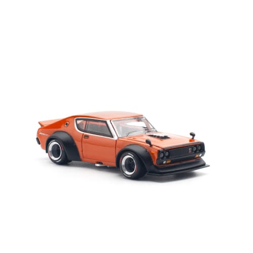 POP RACE 1/64 SKYLINE GT-R V8 DRIFT (KENMERI) ORANGE Finished Product PR640173