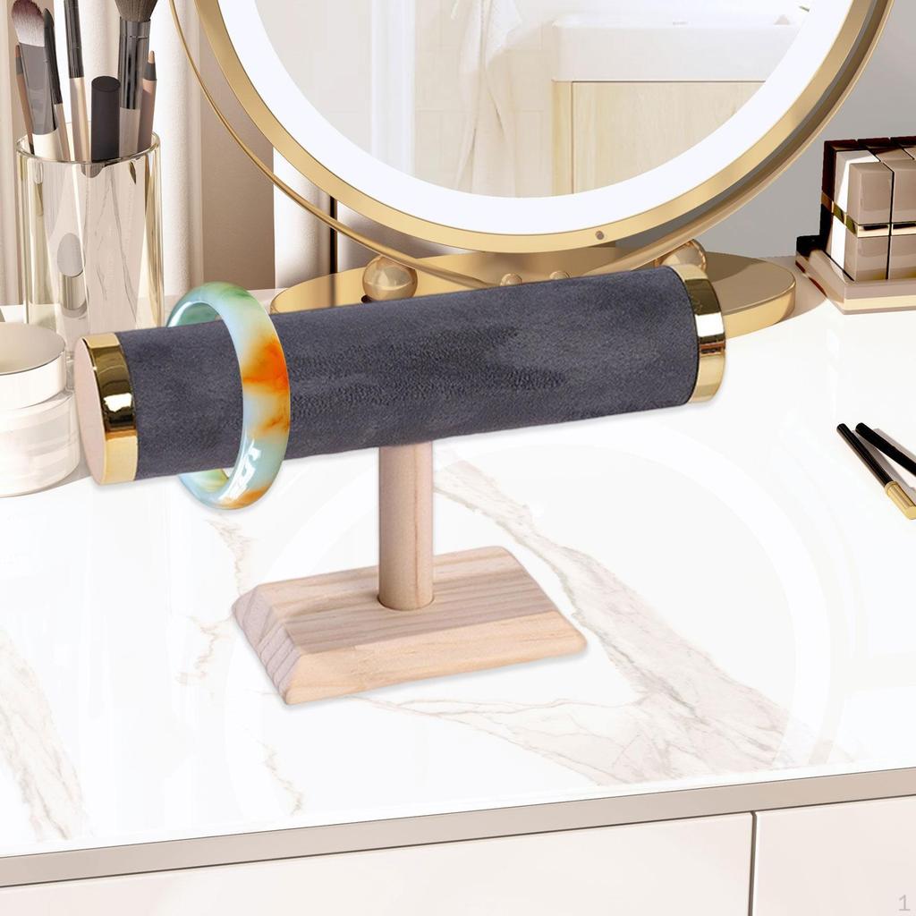 Bangle Holder Display Stand for Jewelry Storage with Wooden Base