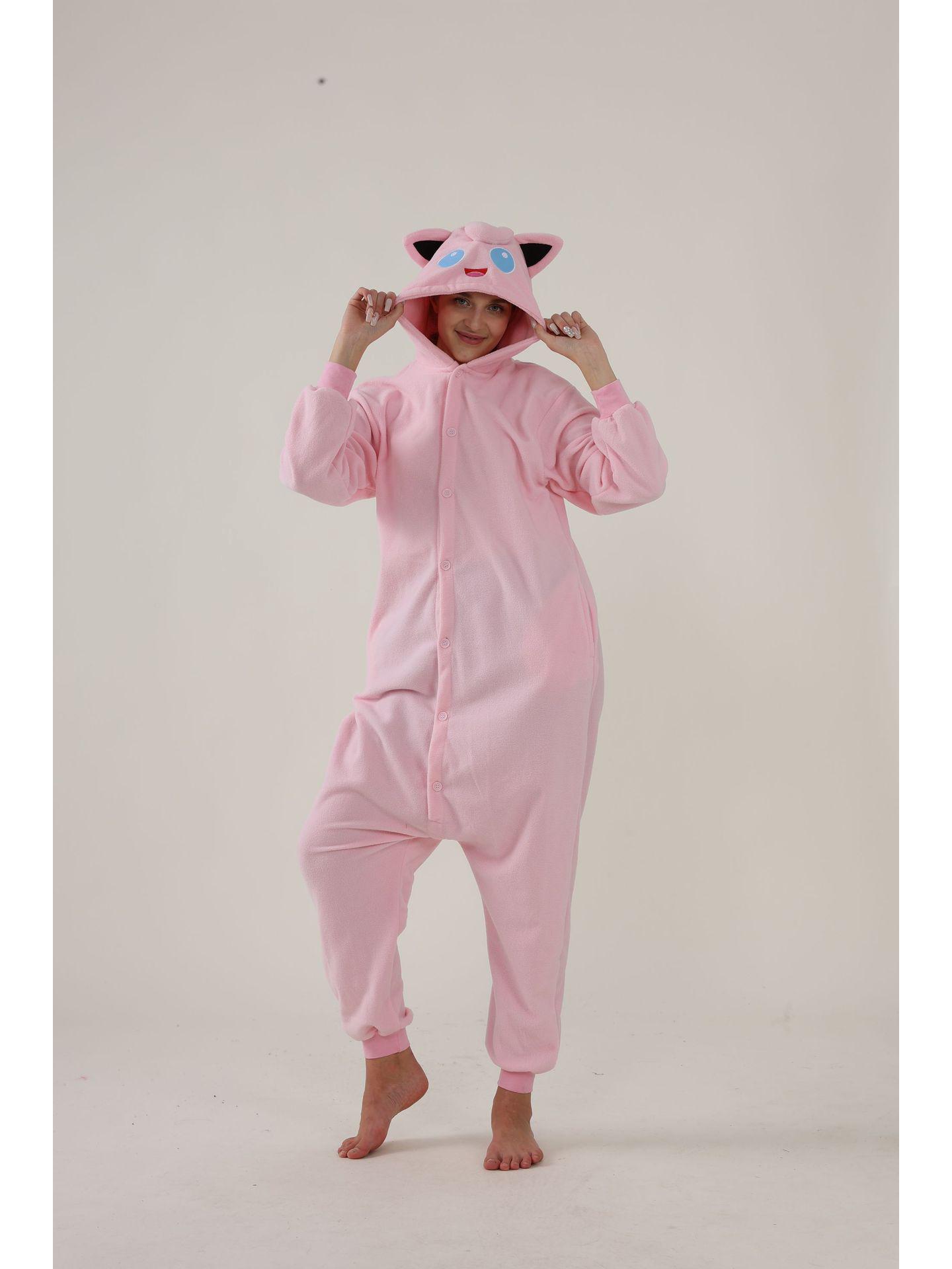 

Флісові піжами-кігурумі з мультяшними тваринами на Хелловін для пар L