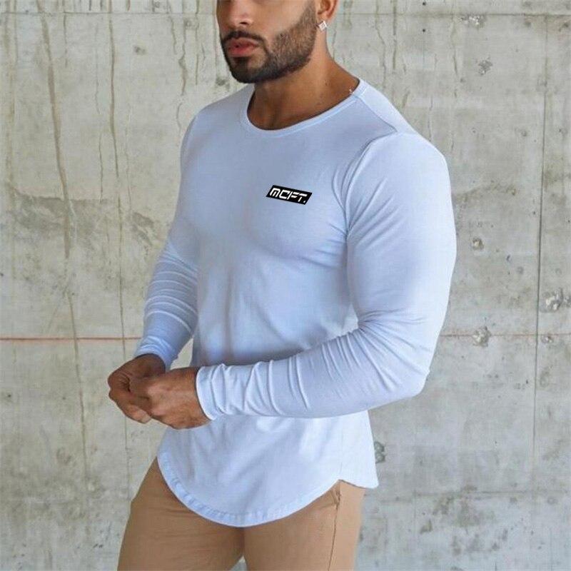 Muscleguys Autumn and Winter Men's Sports Running Long Sleeved Elastic Soft Fitness Training T-shirt