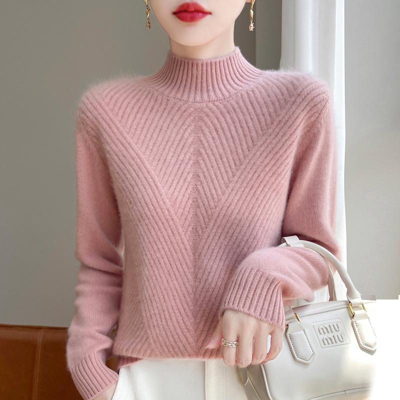 

Кардиган с высоким воротником, утолщенный, для женщин, на осень и зиму, пуловер большого размера, свободный кашемировый свитер, базовая рубашка, теплый XXL