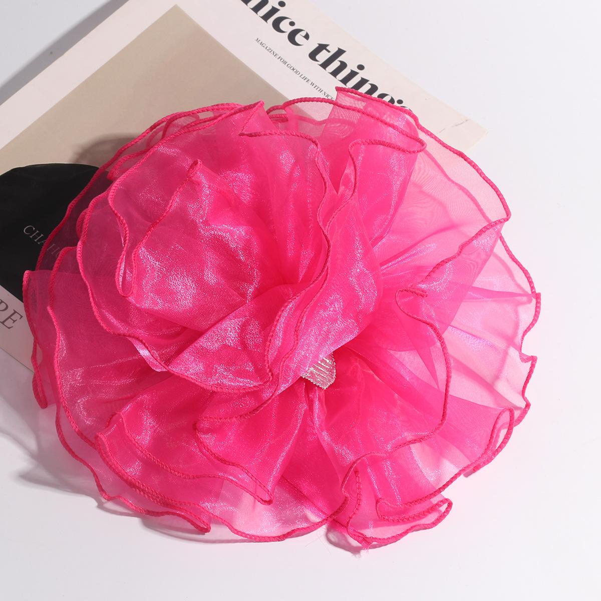 

3D большой цветок из ткани брошь кружевная одежда аппликации своими руками нашивка на одежду украшение одежды розы красного