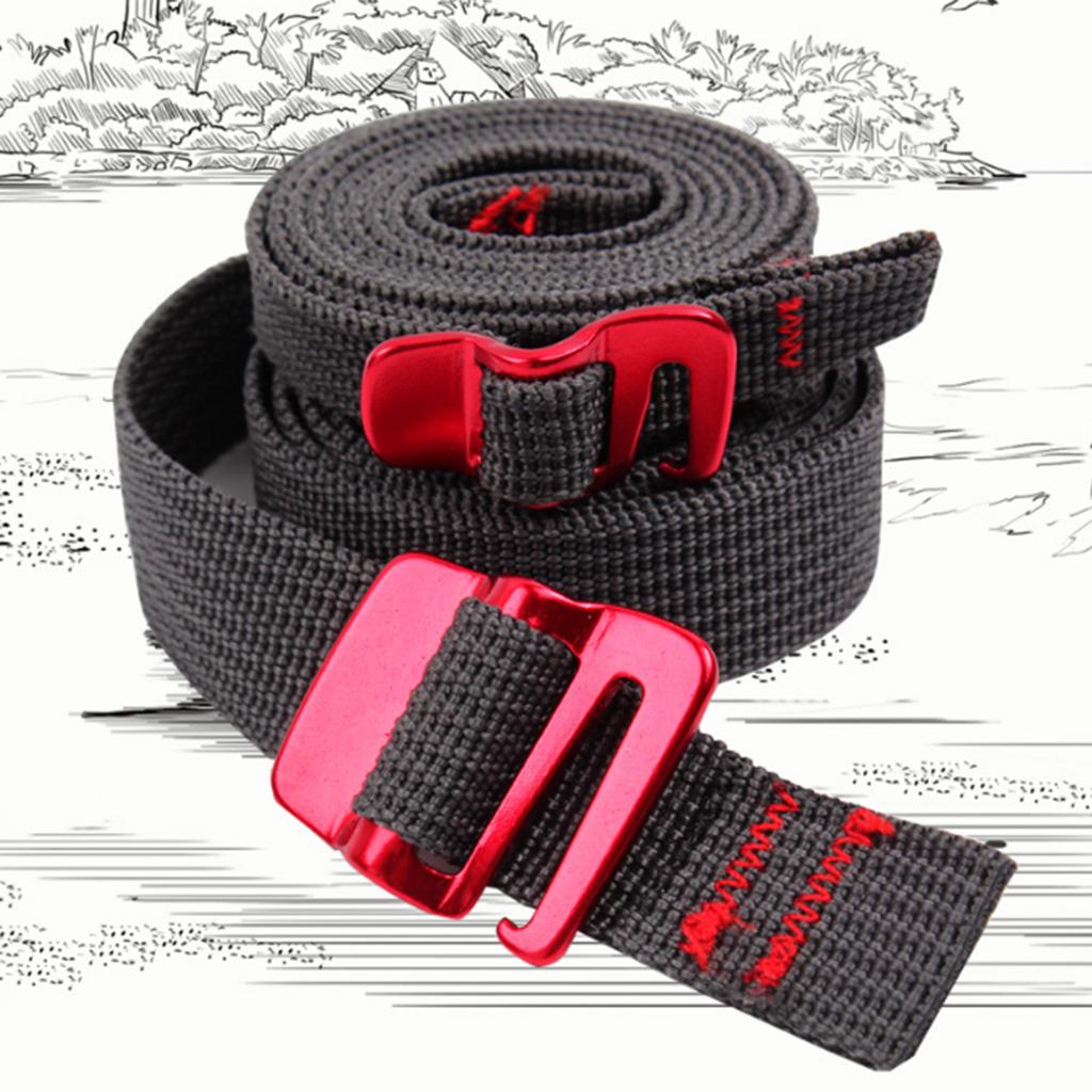 Nylon Tape Rope with Quick Release Hook Tension Belt 150cm Cord Travel Backpack Outdoor Buckle Tie Down Belt Cargo Strap