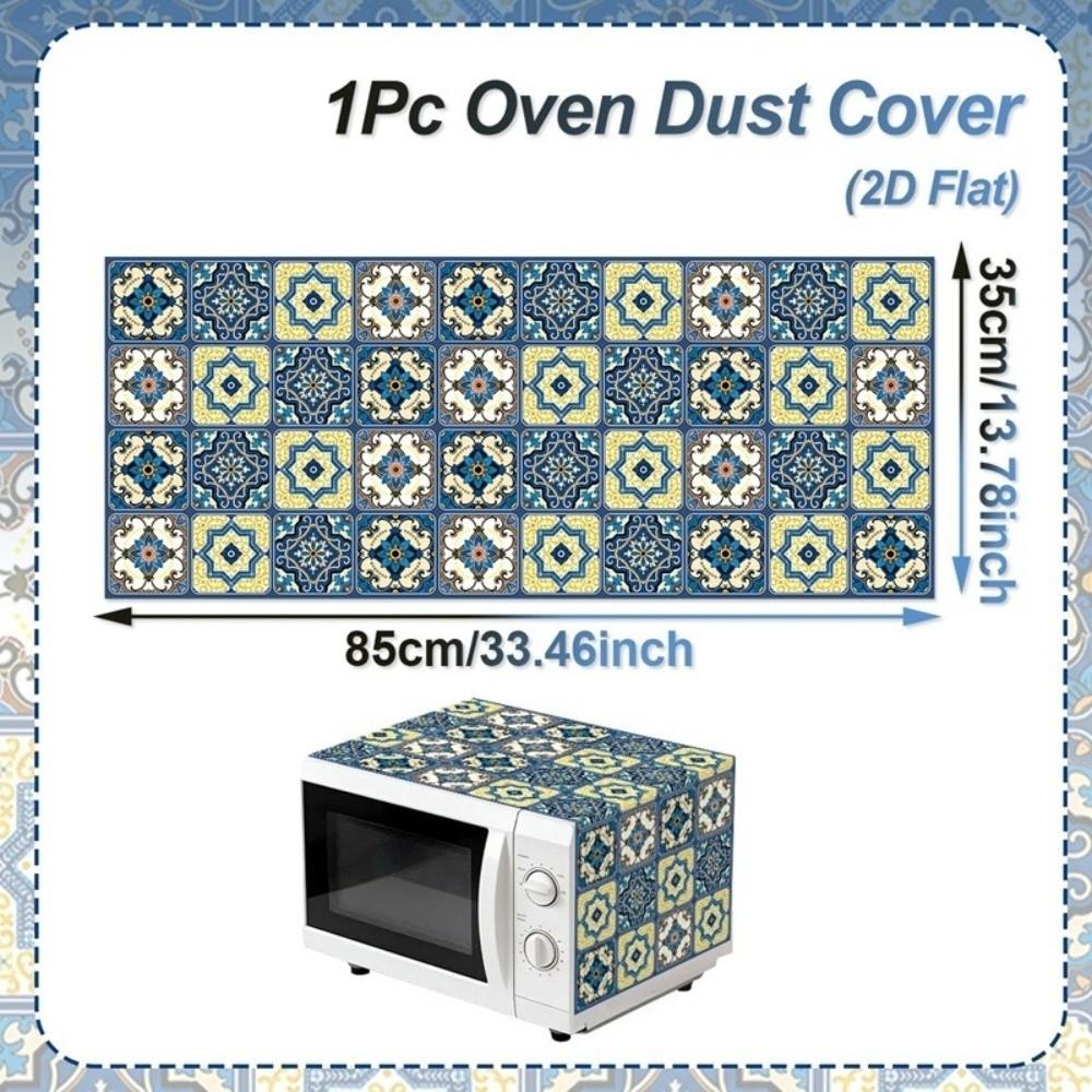 Printed Microwave Oven Dust Cover Universal Dust Protector Mat Microwave Cover Household Cover