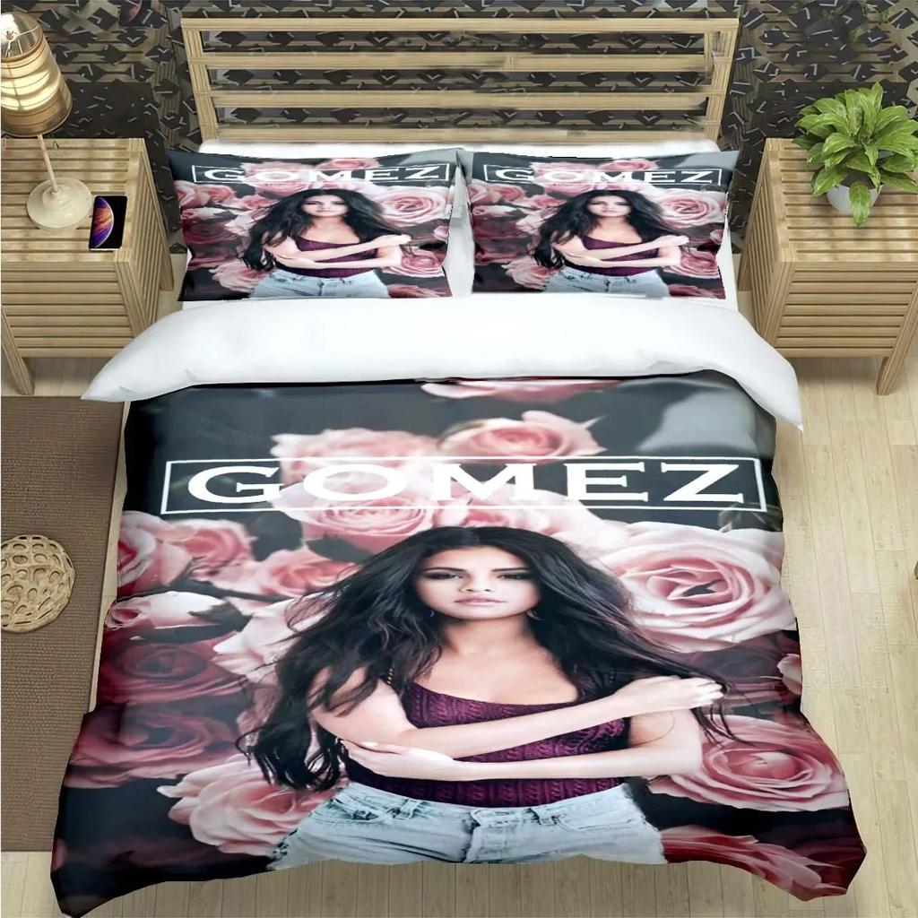 Berühmte Sängerin S-Selena G-Gomez Druck Bettwäsche Sets Bettwaren Set Bettbezug Bettdecke Set Bettwäsche Set Luxus Geschenk