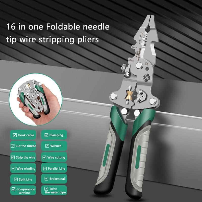 Electrician Wire Crimper Peeler Pliers Cables Stripping Multifunctional Press Plier Terminal Crimping Gross Side Cutting Tool