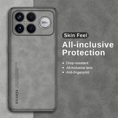 Premium Business Luxury Sheepskin Leather Phone Case for Xiaomi Poco F8 Ultra F8 Pro Soft PC Frame Anti-drop Shockproof Camera Protect Full Cover
